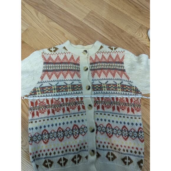 Cardigan Sweater Grandmacore Shabby Chic Ugly Christmas Holiday Party Button Up - Picture 14 of 15